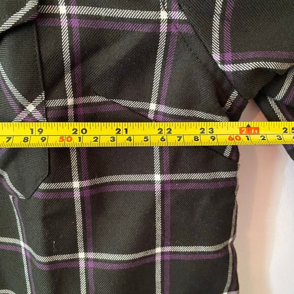 Dixxon Flannel Company Defcon Powersports Men 2X Black Purple Button Down Shirt - Picture 9 of 10